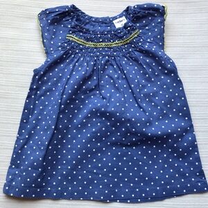 Carter's Blue Polka Dot Baby Girl top size 9 months